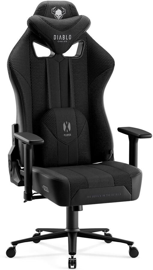 Diablo Chairs Gamingstoel Diablo X-Player 2.0 stof ergonomisch ontwerp voor gamers Zwart