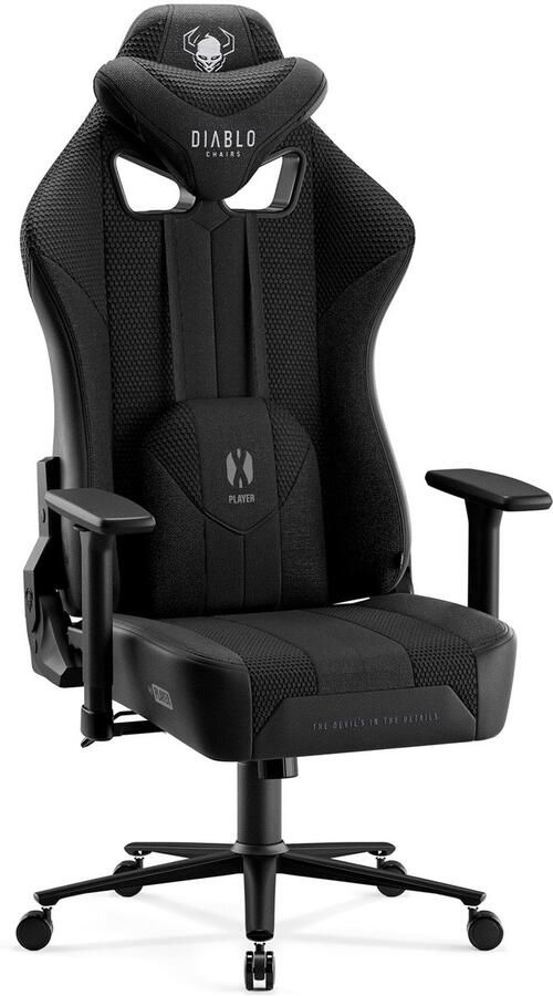 Diablo Chairs Gamingstoel Diablo X-Player 2.0 stof King Size ergonomisch zitten Zwart