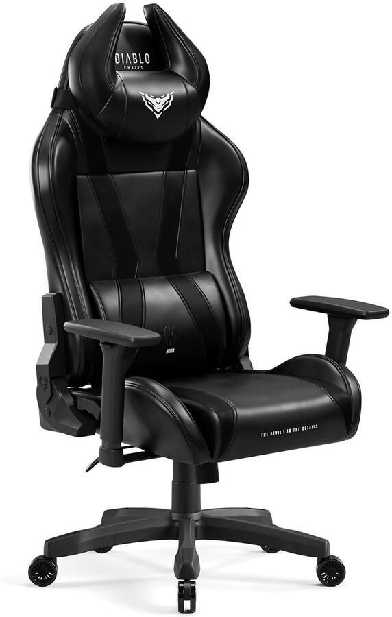 Diablo Chairs Grote Draai Gamingstoel van Kunstleer ideaal voor gaming Gamingstoel Zwart
