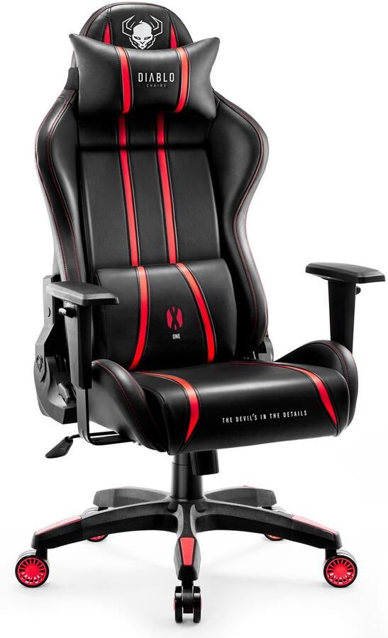 Diablo Chairs Grote Gaming Stoel Draaiend Diablo X-One 2.0 King ideaal voor gamen en werken Zwart Rood