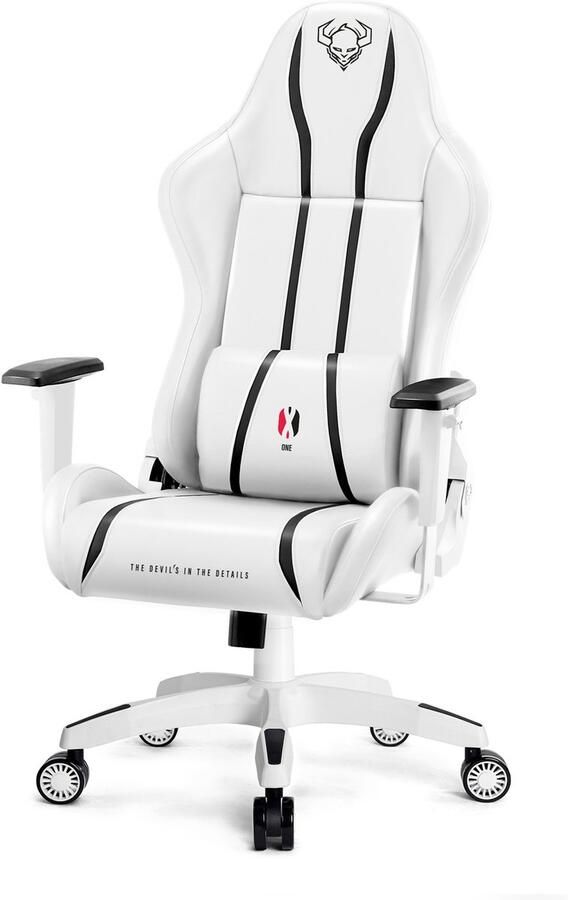 Diablo Chairs Kleine Gaming Stoel Voor Spelers X-ONE 2.0 Ergonomisch ontwerp voor lange speelsessies Wit