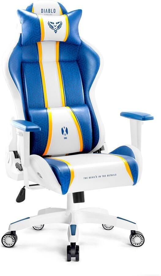 Diablo Chairs Kleine Gaming Stoel Voor Spelers X-ONE 2.0 Ergonomisch ontwerp voor lange speelsessies Aquablauw