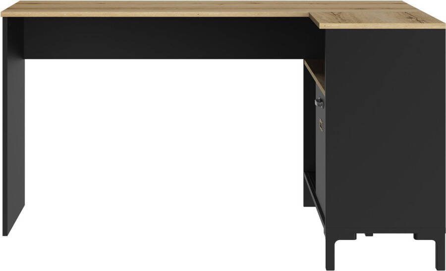 Diagone EMOB Hoekbureau Manchester 136 x 88 x 73 cm Helvezia Oak-design Gautier Hoekbureaus Antraciet MDF Hoekbureaus Op voorraad - Foto 3