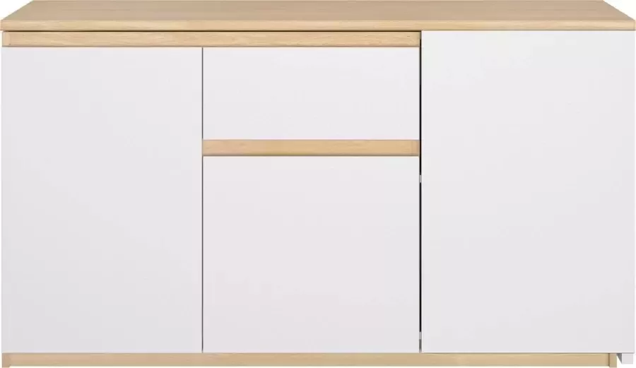 Diagone EMOB Uitschuifbaar hoekbureau Gibral 155x136cm wit eik decor Gautier Hoekbureaus Wit; Bruin Spaanplaat Hoekbureaus Op voorraad