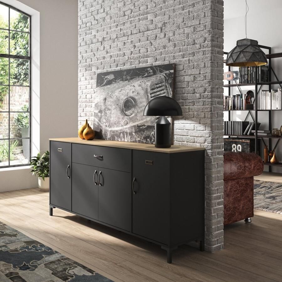 Diagone Dressoir Antraciet 180x40x82 cm