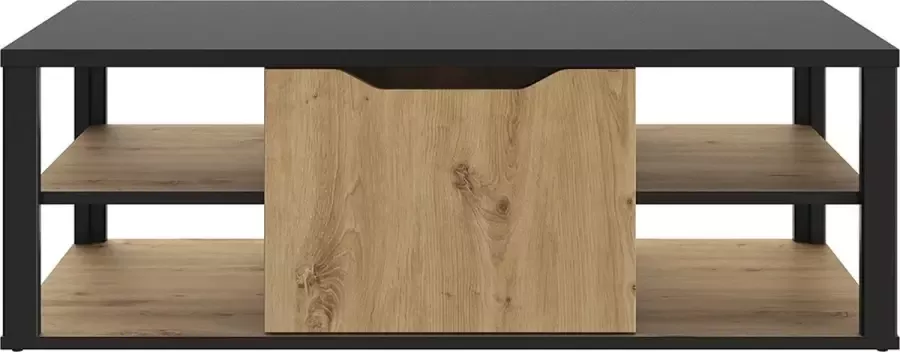 Diagone EMOB Salontafel Butch 110x60cm eik decor zwart Gautier Rechthoekige salontafels Bruin; Zwart Spaanplaat Rechthoekige salontafels Op voorraad - Foto 3
