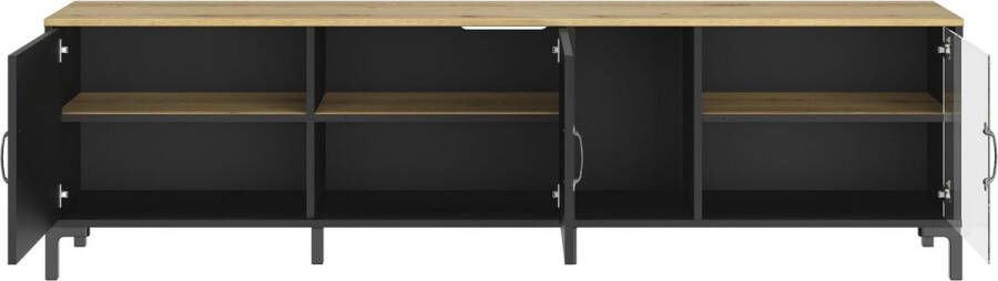 Diagone TV Meubel tv-meubel Manchester x 41 x 55 Helvezia Oak-design 190cm Antraciet