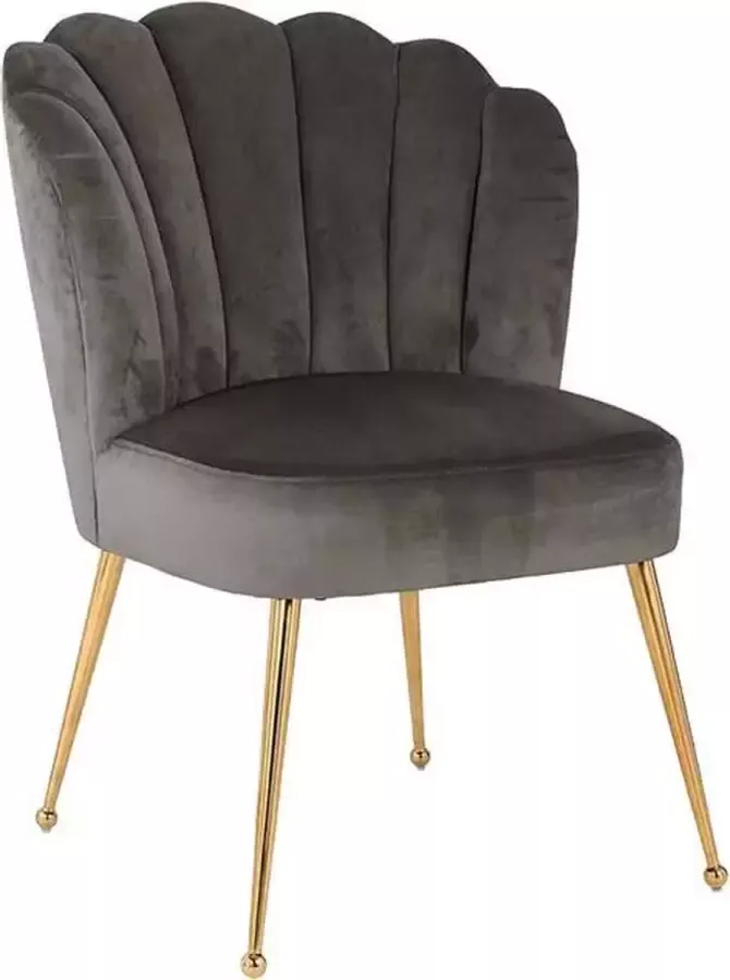 DiamantMeubelen Eetkamerstoel Fes Grijs Met gouden poten