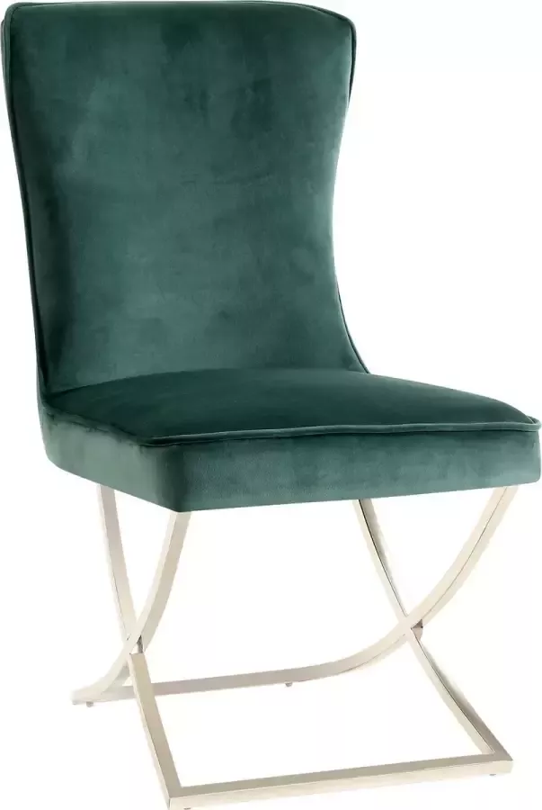 DiamantMeubelen Eetkamerstoel Ribe Groen Met gouden poten