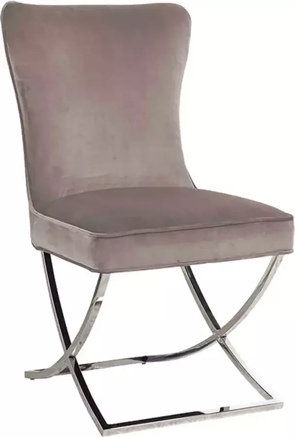 DiamantMeubelen Eetkamerstoel Ribe Taupe Met zilveren poten