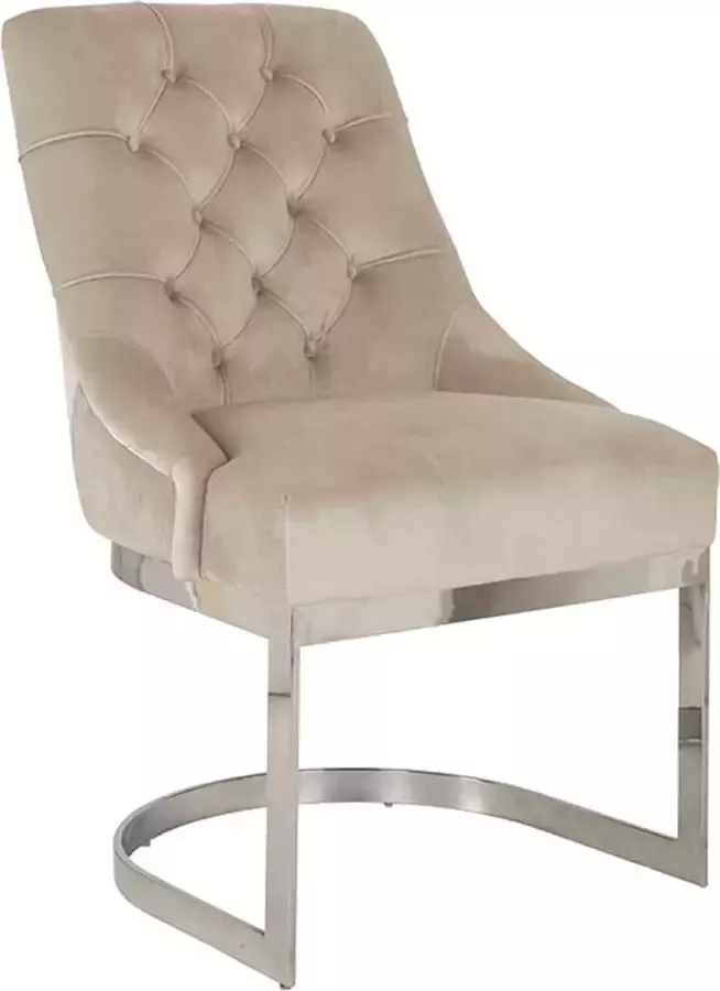 DiamantMeubelen Eetkamerstoel Tanger Beige Met zilveren poten