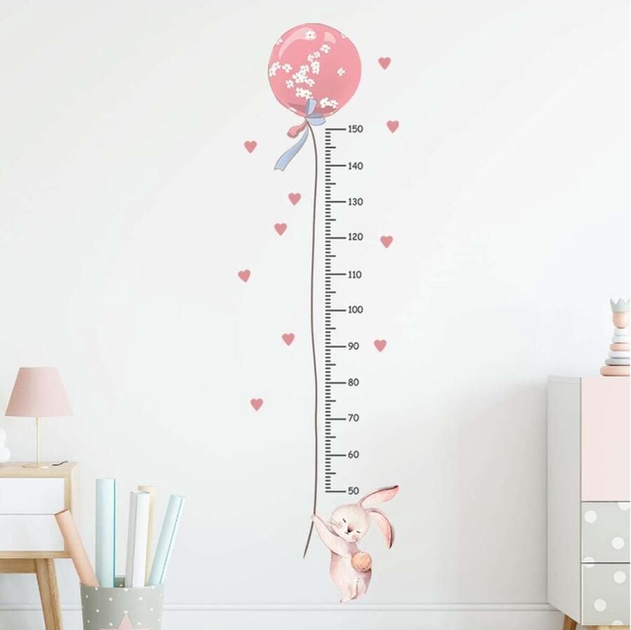 Diamond-Heart Muursticker kast sticker groeimeter kinderkamer decoratie