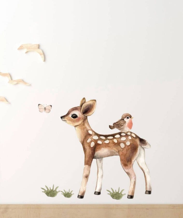 Diamond-Heart Muursticker Schattige hertje PVC sticker voor kast deur of muur