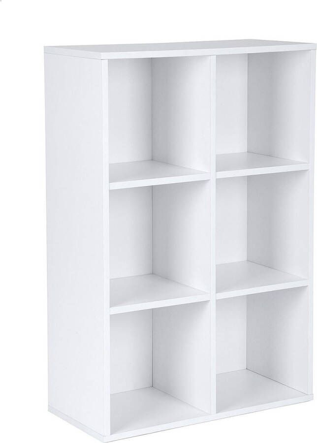 DiBasso Open Kast met 6 kubus vakken Boekenkast Opbergkast Kledingkast Kallax Geschikt voor slaapkamer kinderkamer woonkamer kantoor 66 x 30 x 98 cm (B x D x H) Zwart - Foto 2