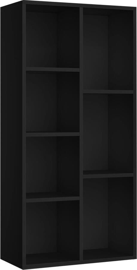 DiBasso Vakkenkast met 7 vakken Open kast Opbergkast Kledingkast Boekenkast Geschikt voor slaapkamer kinderkamer woonkamer kantoor 74 x 30 x 155 cm (B x D x H) Zwart - Foto 2