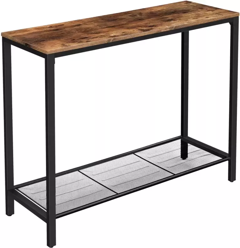 DiBasso Wandtafel Haltafel Sidetable Dressoir 100 x 35 x 80 cm (L x B x H) Hout Metaal Industrieel design Verstelbare Poten - Foto 2