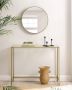 DiBasso Wandtafel Haltafel Sidetable Dressoir 100 x 35 x 80 cm Opbergrek Gehard Glas Makkelijke Montage Verstelbare Poten Zwart - Thumbnail 2