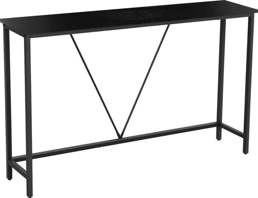 DiBasso Wandtafel Haltafel Sidetable Dressoir 120 x 23 x 74 cm (L x B x H) Industrieel design Verstelbare Poten Metaal Hout Zwart