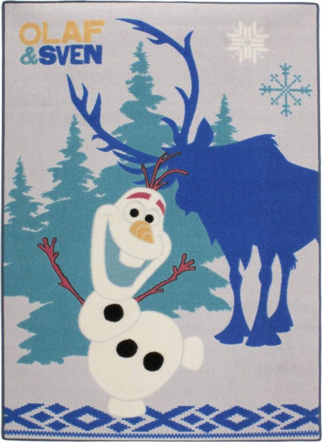 DICLYA BVBA Associated Weavers Disney Frozen Olaf en Sven Vloerkleed 95 cmx133 cm Blauw