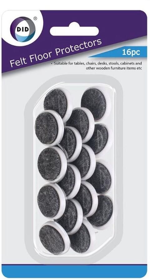 DID meubelviltjes set van 16x stuks voor stoelpoten grijs meubelbeschermers