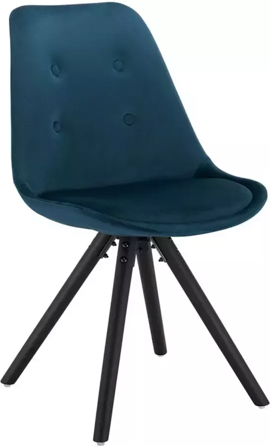 Diferza™ 1 Piece Eetkamerstoel Seat Made Of Velvet Kitchen Chair Wooden Frame Blue