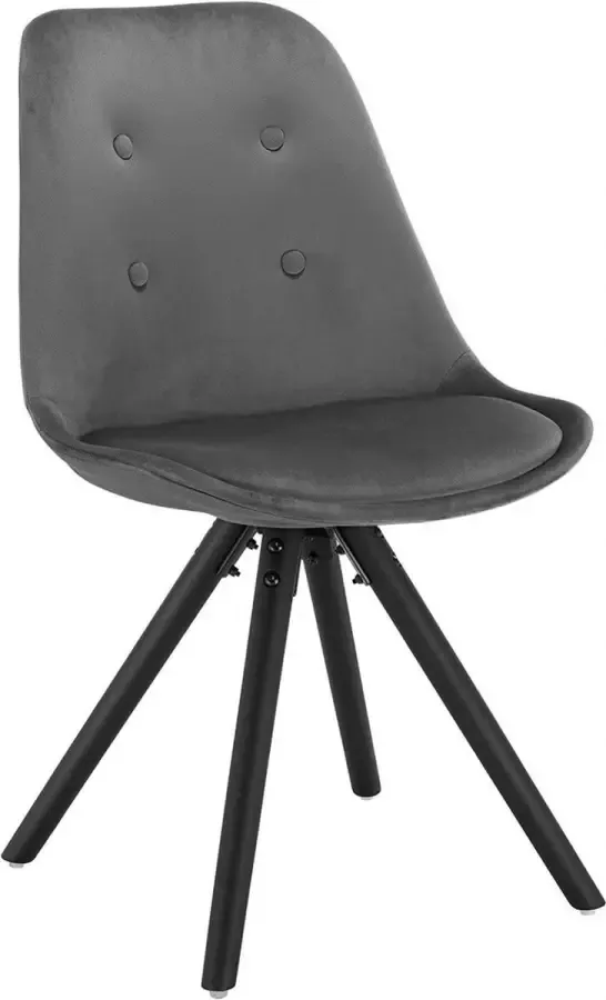 Diferza™ 1 Piece Eetkamerstoel Seat Made Of Velvet Kitchen Chair Wooden Frame Dark Grey