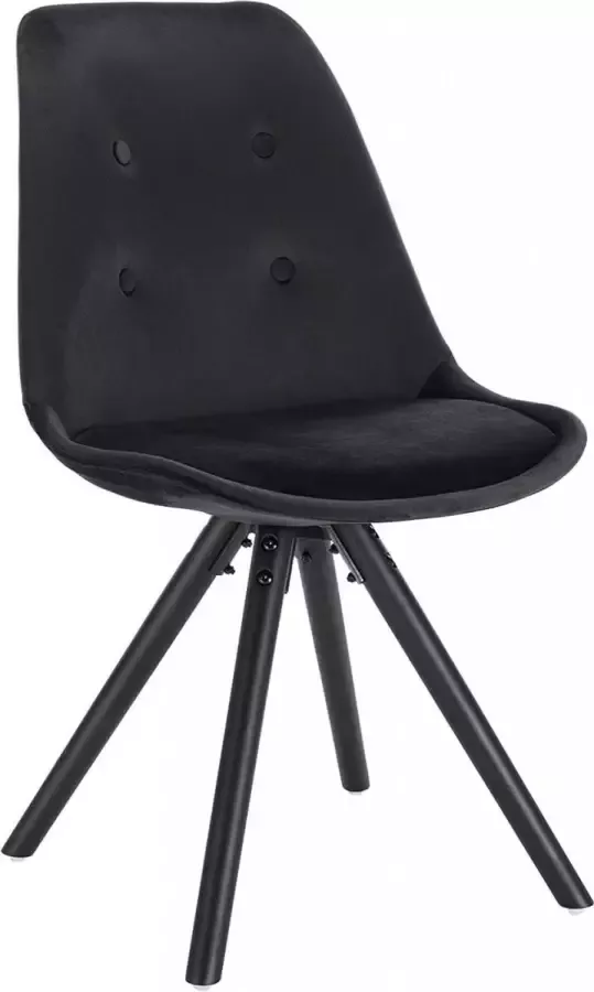 Diferza™ 1 Piece Eetkamerstoel Seat Made Of Velvet Kitchen Chair Wooden Frame Black