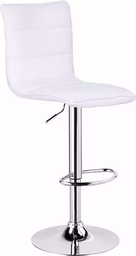 Diferza™ Barkruk Designer Kruk Gemaakt Van Kunstleer Antislip Rubber Wit