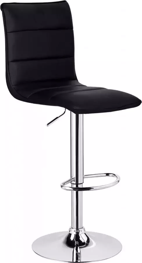 Diferza™ Barkruk Designer Kruk Gemaakt Van Kunstleer Antislip Rubber Zwart