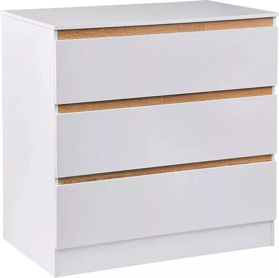 Diferza™ Commode Dressoir met 3 lades 80 × 48 × 78 cm Wit