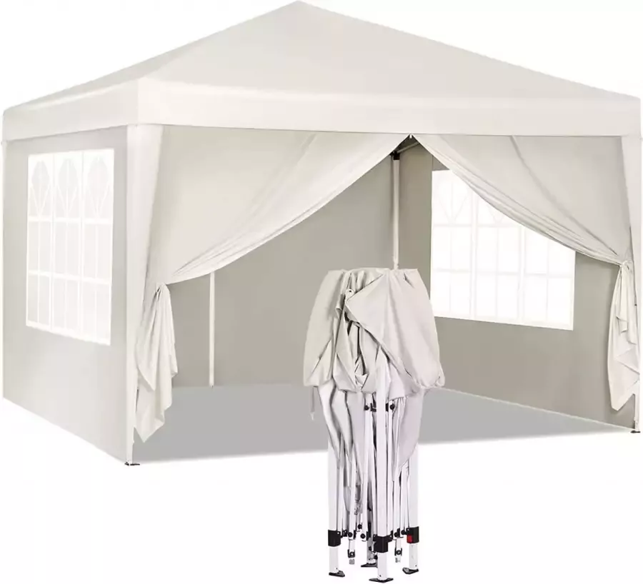 Diferza™ Tuinhuisje Pop Up Waterdicht Parasol Camping Pagodetent 3 X 3 M Beige