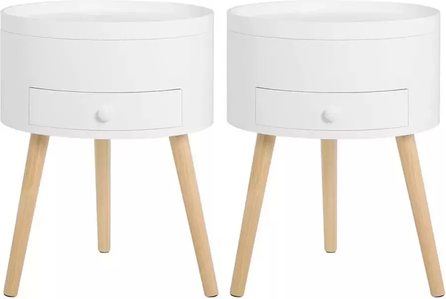 Diferza™ Set Van 2 Nachtkastje Bijzettafeltje Nachtkastje Met Lade Nachtkastje Gemaakt Van MDF