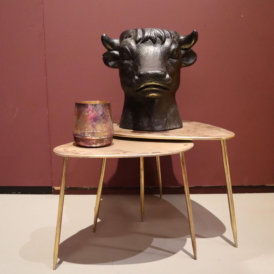 Dijk Natural Collections DKNC Bijzettafel Noel Metaal 55x41.5x37.5cm Set van 2 Goud