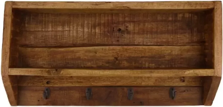 Dijk Natural Collections DKNC Wandrek gerecycled hout 58x9x28cm Natuurlijk