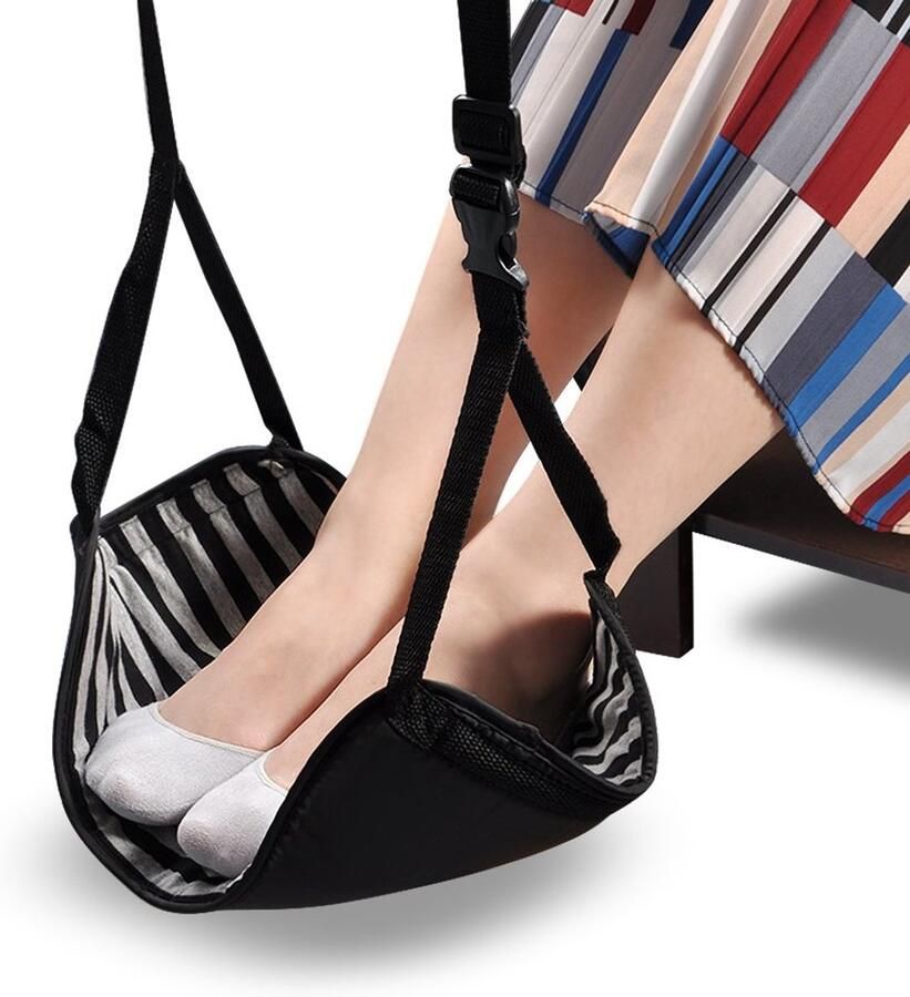 Voetsteun vliegtuig in hoogte verstelbaar schuim reizen voetsteunen met opbergtas voor kantoor vliegtuig trein bus thuis