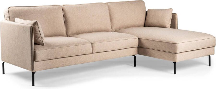 Dimehouse 3-zits hoekbank Sidney stof beige rechts