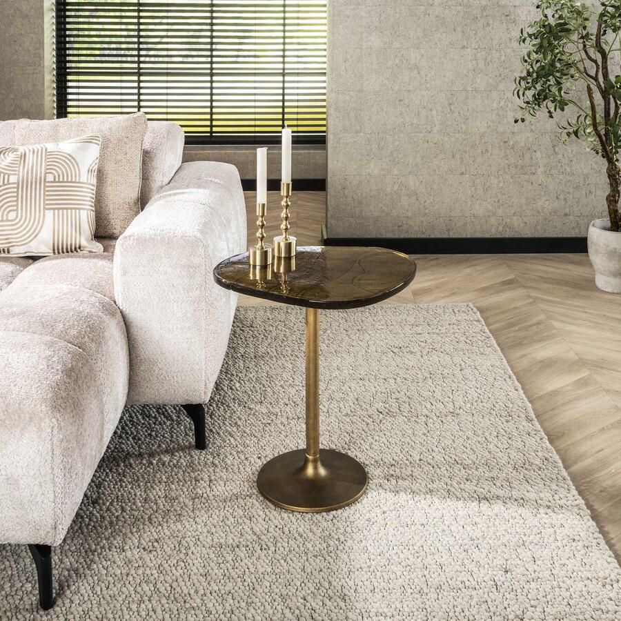 Dimehouse Bijzettafel Aurora M Antiek Goud 50x55 cm