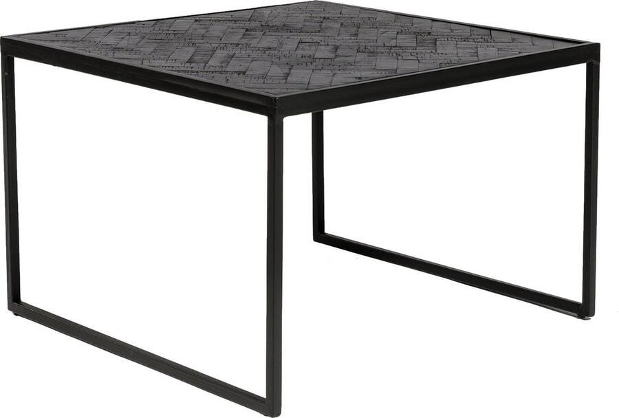 Dimehouse Bijzettafel Britt 60 x 60 x 40 cm Houthout Industrieel Vierkant
