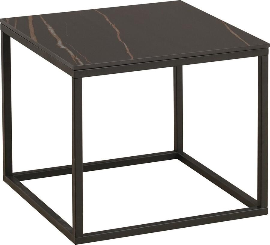 Dimehouse Bijzettafel Fien Vierkant Marmerlook Zwart 50x50 cm 50 x 50 x 44 cm Marmer Modern Vierkant