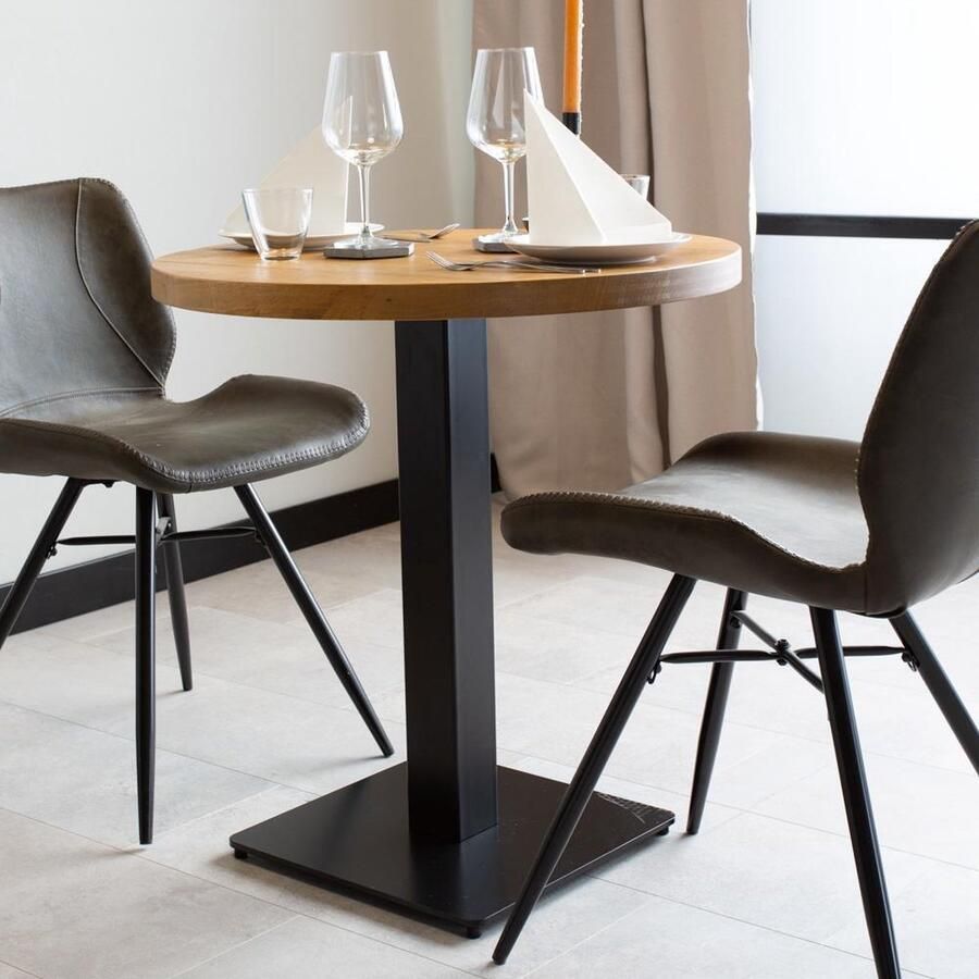 Dimehouse Bistrotafel Rond 60 x 60 cm Metaal Mangohout Eettafel