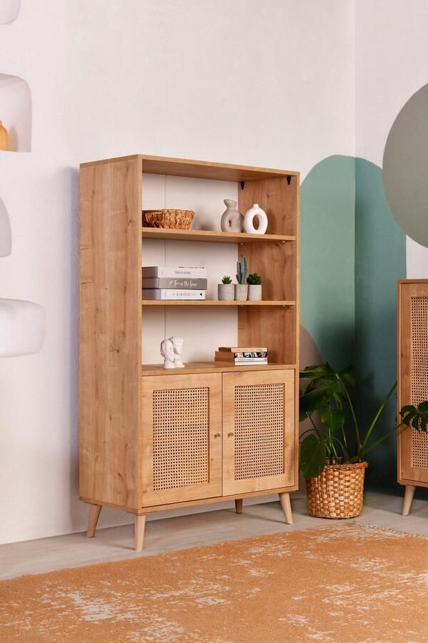 Dimehouse Boekenkast Hazeran Eik Beukenhout 40x90x158 cm