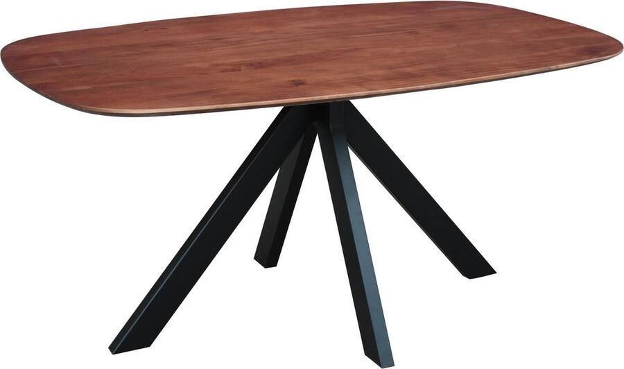 Dimehouse Deens Ovale Eettafel Paris Acaciahout Walnootfinish 160 x 100 x 76 cm 160 x 100 x 76 cm Hout Industrieel Ovaal - Foto 2