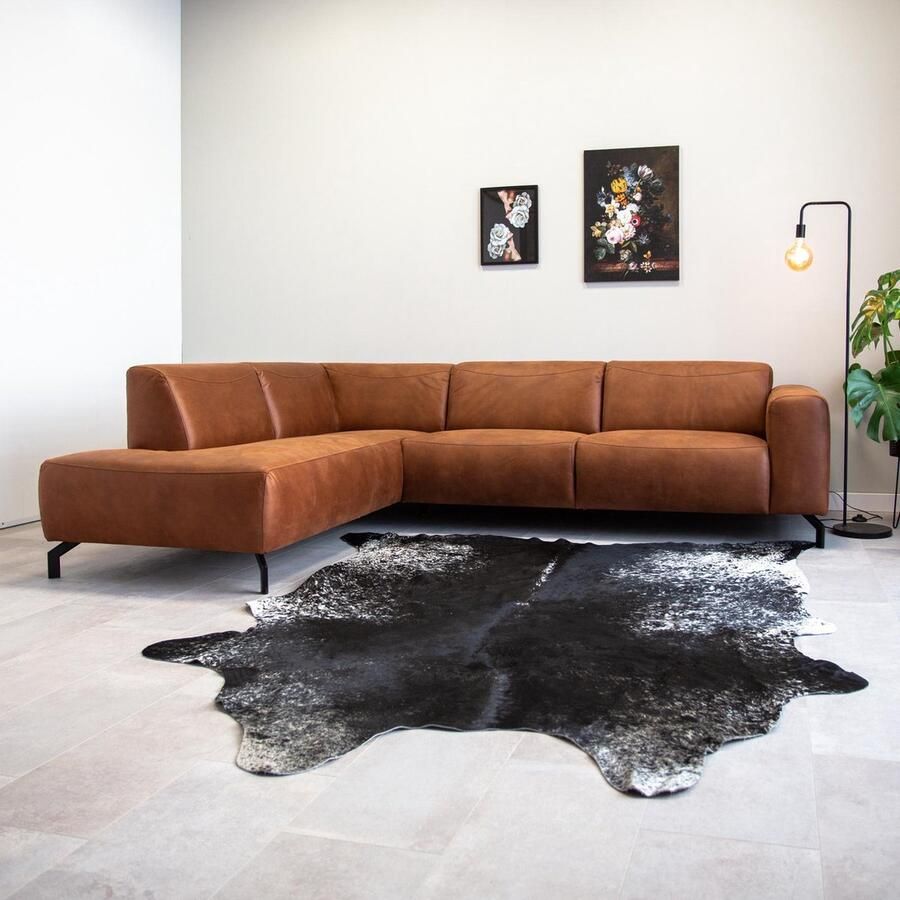 Dimehouse DeGeBe Hoekbank Barin cognac microvezel robuust links Stof Industrieel 275 x 210 x 77 cm - Foto 2