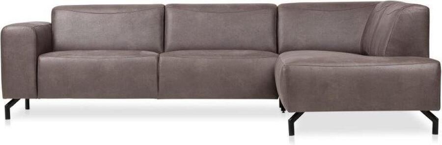 Dimehouse Lounge Hoekbank antraciet robuust eco-leer Barin rechts Ecoleer Industrieel 275 x 210 x 77 cm - Foto 2