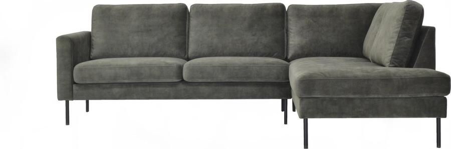 Dimehouse DeGeBe Hoekbank groen velvet Gaya rechts Stof Industrieel 247 x 195 x 84 cm - Foto 2