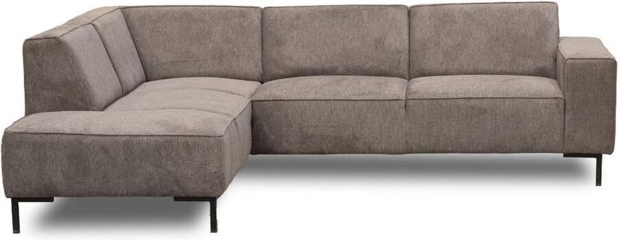 Dimehouse Lounge Hoekbank Ravi – Chenille Gemêleerd Taupe – Links Stof Scandinavisch & Basic 262 x 83 x 195 cm - Foto 3