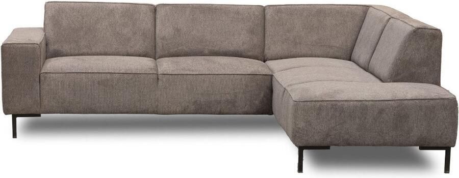 Dimehouse Lounge Hoekbank Ravi – Chenille Gemêleerd Taupe – Rechts Stof Scandinavisch & Basic 262 x 83 x 195 cm - Foto 2