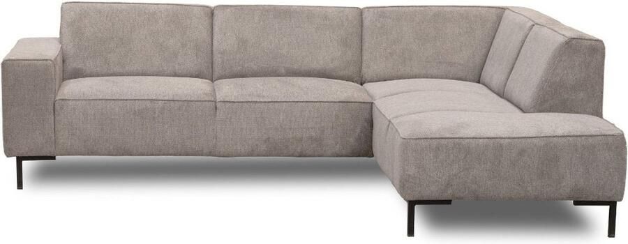 Dimehouse Lounge Hoekbank Ravi – Chenille Gemêleerd Grijs – Rechts Stof Scandinavisch & Basic 262 x 83 x 195 cm - Foto 3