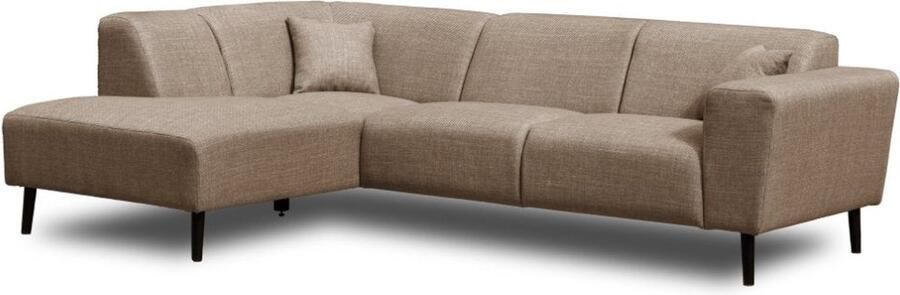 Dimehouse DeGeBe Hoekbank Vasco bruin links Stof Scandinavisch & Basic 255 x 72 x 175 cm