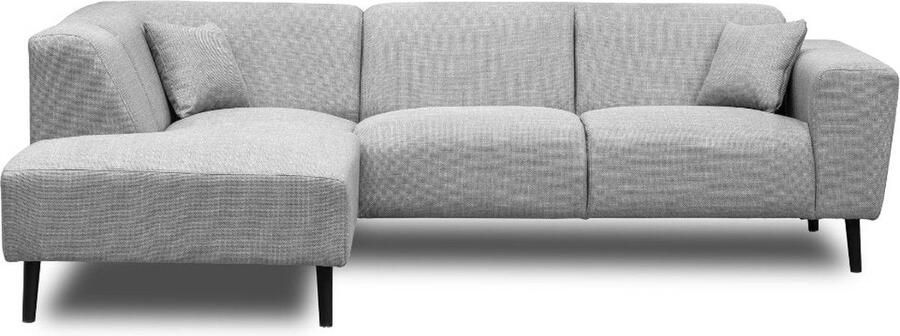 Dimehouse DeGeBe Hoekbank Vasco grijs links Stof Scandinavisch & Basic 255 x 72 x 175 cm